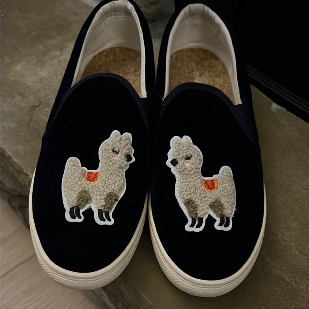 Soludos Navy Llama Embroidered Slip-On Sneakers